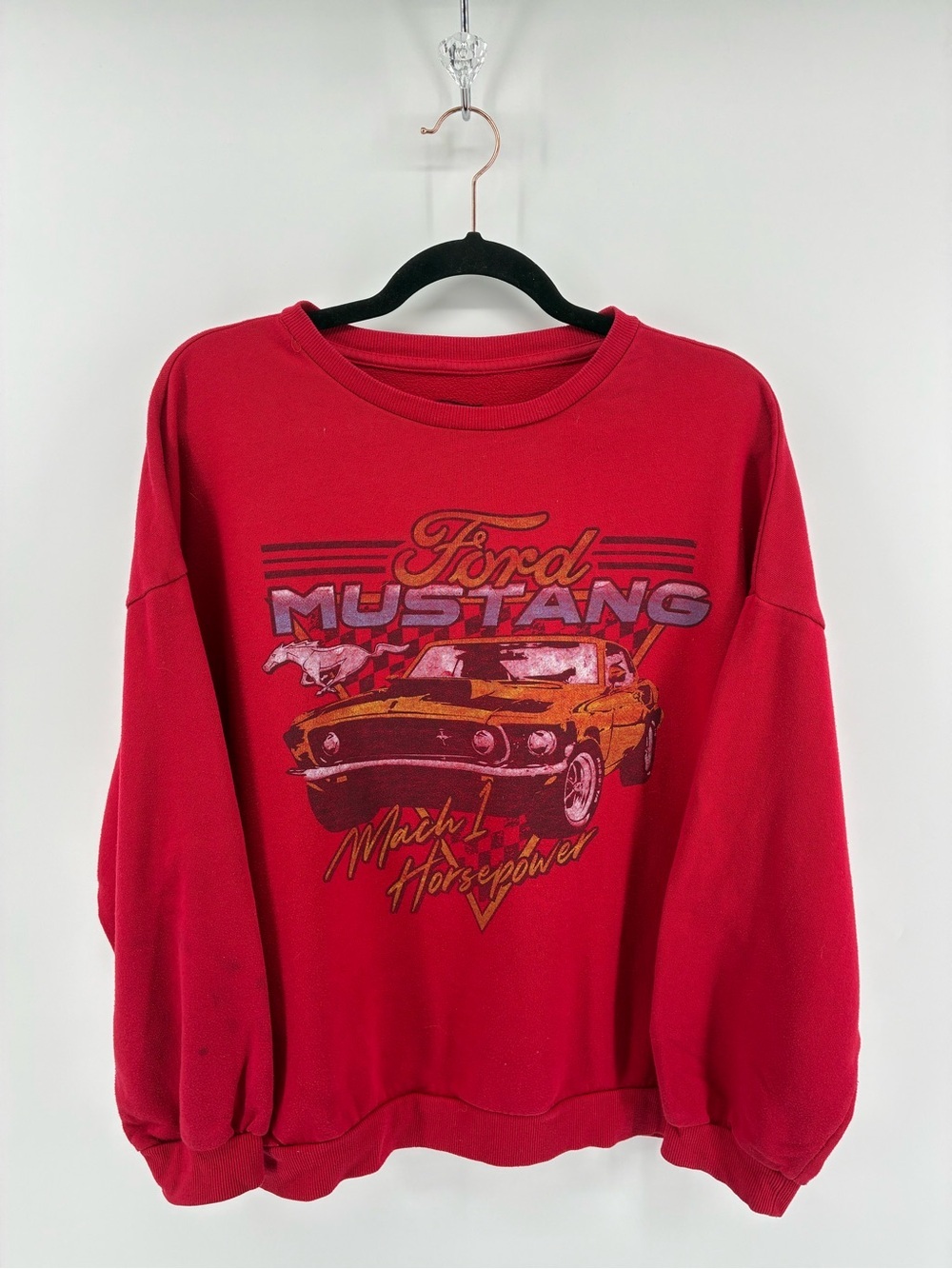 Ford Mustang Red Mach 1 Horsepower Sweatshirt